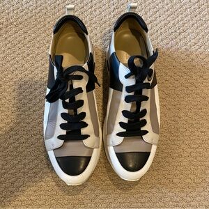 Hermès Men’s Rebus Low Top Black & White & Grey Leather Sneakers UK9 (EUR 42)